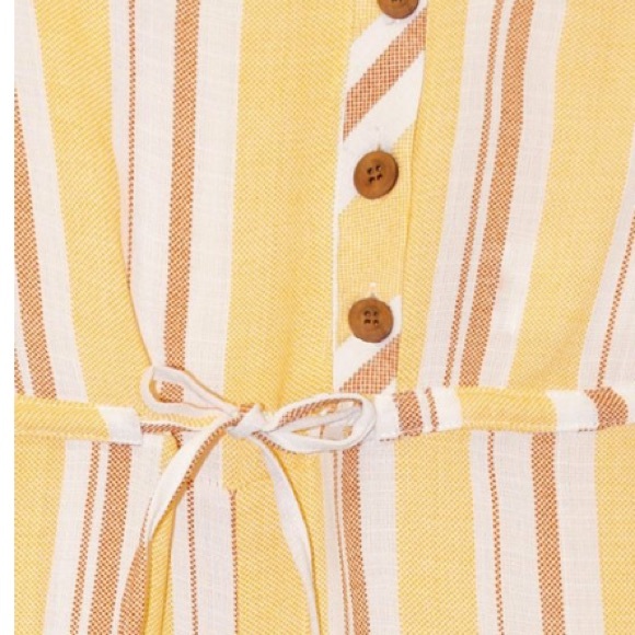 Sunset Sky Yellow Stripe Button Front Jumpsuit Girl’s Size 5 & 6 - Picture 4 of 5
